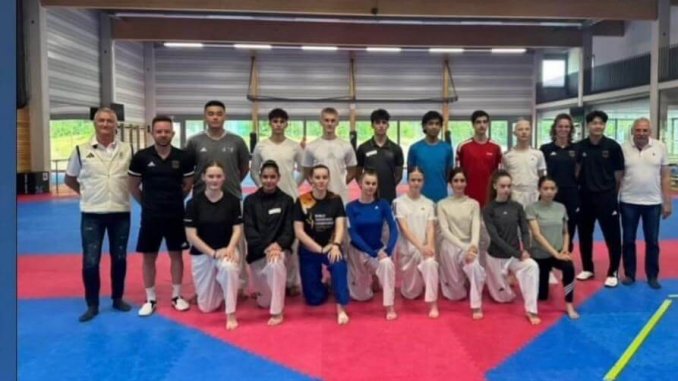 Die Teilnehmer des Bundeskaderlehrgangs Kampf/Taekwondo 2024 in Nürnberg. Unter anderem durfte Pietro-Jun Campana-Park von der Sportschule Park in Stuttgart teilnehmen.