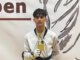 Robert Aichhorner von der Sportschule Park in Stuttgart mit der erreichten Goldmedaille bei einem Kyorugi-Turnier in Kaiserwinkel/Österreich,