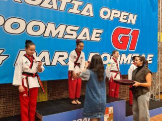 Sportler der Sportschule Park aus Stuttgart auf dem Siegertreppchen bei der Croatia Open 2025.