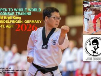 Plakat/Anzeige eines Poomsae Trainings-Seminars mit Großmeister Ik-Pil Kang