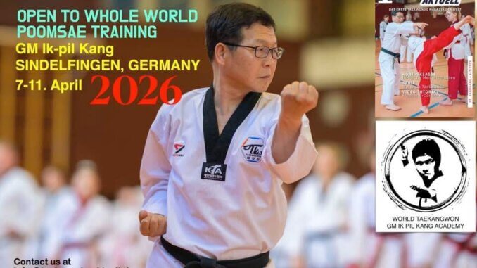Plakat/Anzeige eines Poomsae Trainings-Seminars mit Großmeister Ik-Pil Kang