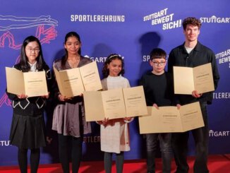 Sportler der Sportschule Park in Stuttgart bei der Ehrung zum Leistungssportler 2025 der Stadt Stuttgart.