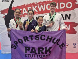 Schüler der Sportschule Park mit Medaillen bei den Austrian Open Poomsae in Wien 2026.